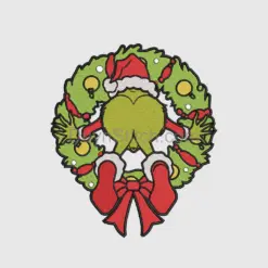Funny Grinch in Wreath Embroidery