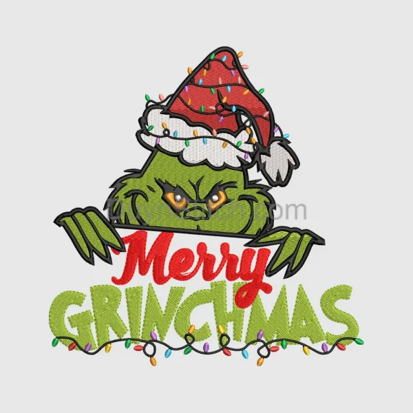 Christmas Grinch embroidery