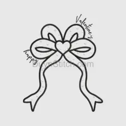 Heart Bow with Valentine’s Text