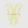 Neon Bunny Ears and Bow Embroidery