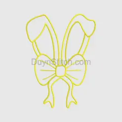 Neon Bunny Ears and Bow Embroidery