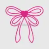 Pink Heart Bow Embroidery