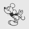 Retro Mickey Mouse Outline Art