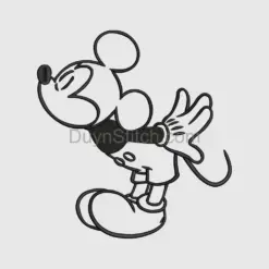 Retro Mickey Mouse Outline Art