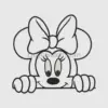 Minnie Mouse Peeking Outline Embroidery