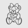 Teddy and Bow applique