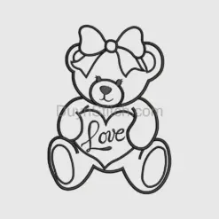 Teddy and Bow applique