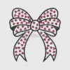 Black Bow with Pink Hearts