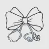 Stylish Stethoscope Bow Embroidery