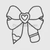 Heart Bow Outline Embroidery