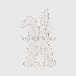 Floral Lace Rabbit Embroidery
