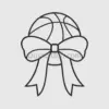 Bow on Basketball Line Drawing