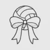 Bow-tied Hair Embroidery