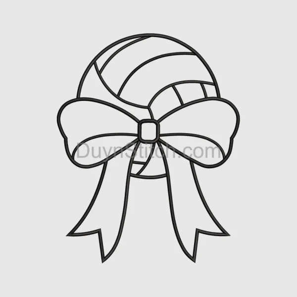 Bow-tied Hair Embroidery