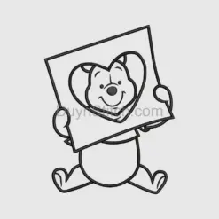 Bear with Heart Frame Art