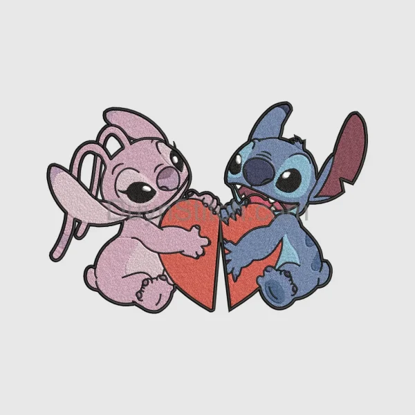 Stitch and Angel with Broken Heart