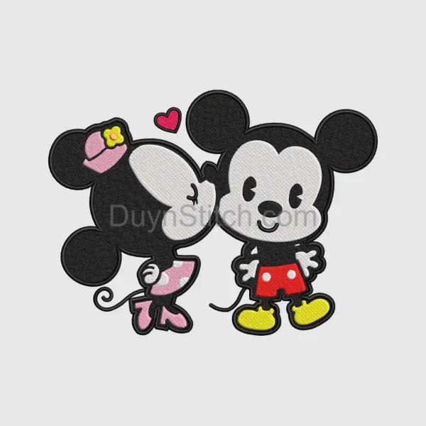 Mickey and Minnie Embroidered Love