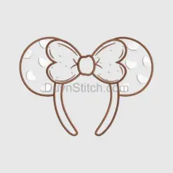 Minnie Mouse Bow Headband Embroidery