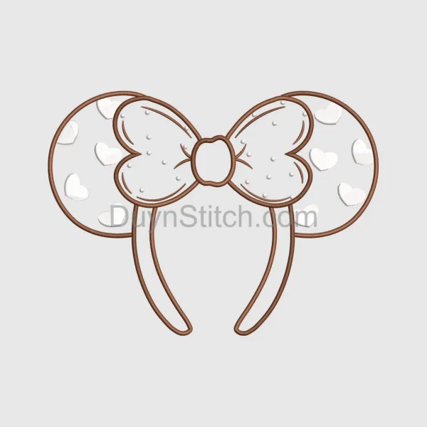 Minnie Mouse Bow Headband Embroidery
