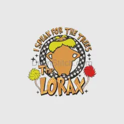 The Lorax Embroidery with Quote