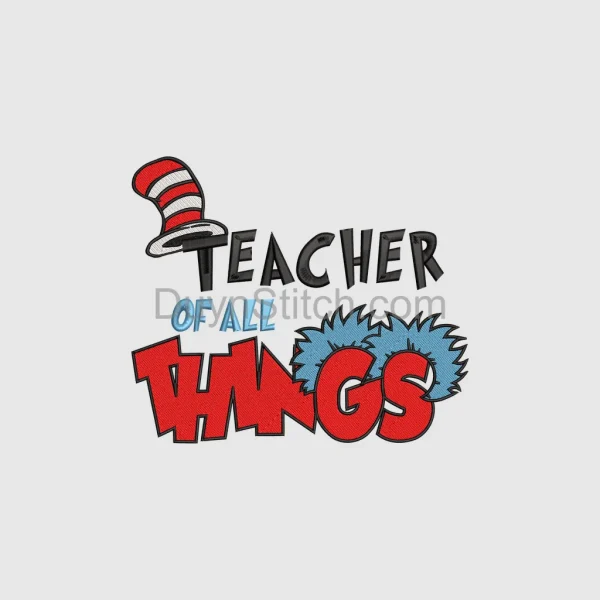 Dr. Seuss Teacher Embroidery