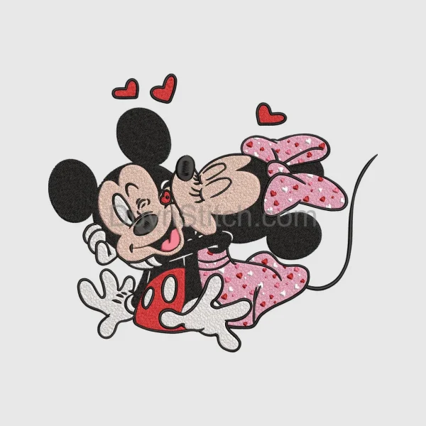 Mickey and Minnie Romantic Embrace