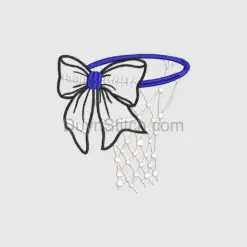 Basketball Hoop with Fashion Bow Applique