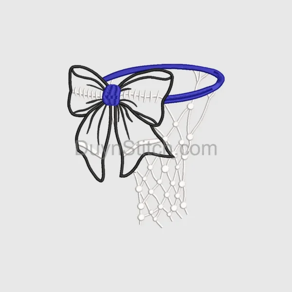 Basketball Hoop with Fashion Bow Applique
