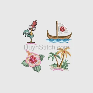 Tropical Cartoon  Embroidery