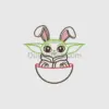 Neon Grogu Bunny Embroidery