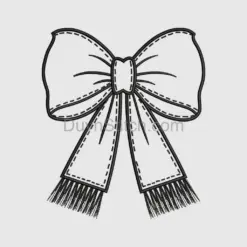 Elegant Black Bow Embroidery