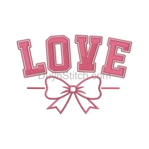 Love Lettering with Bow Embroidery