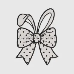 Polka Dot Black Bow Embroidery