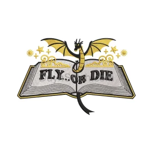 Fly or Die Dragon Embroidery
