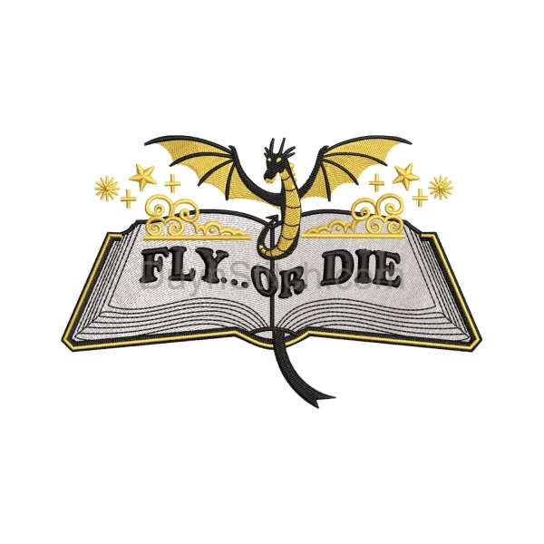 Fly or Die Dragon Embroidery