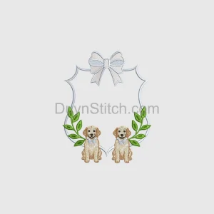Golden Retriever Embroidered Frame