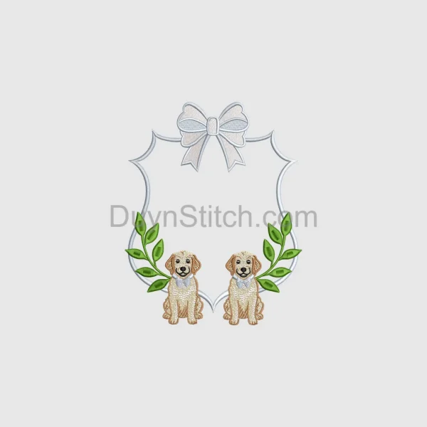 Golden Retriever Embroidered Frame