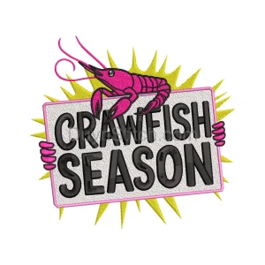 Crawfish Season Embroidery Design