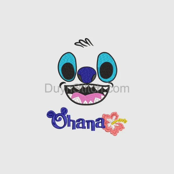 Stitch Ohana Embroidery with Hibiscus