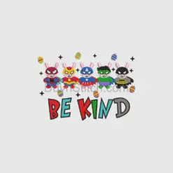 Superhero Bunnies Be Kind Embroidery