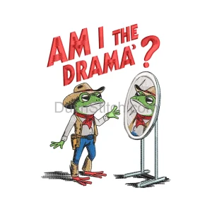 Frog Cowboy Drama Embroidery