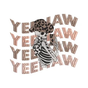 Skeleton Cowboy Embroidery Design
