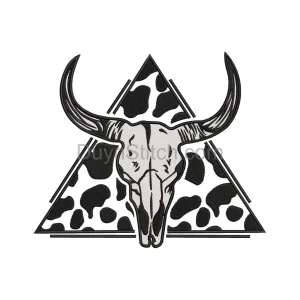 Western Bull Skull Embroidery