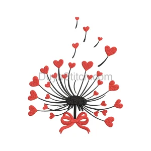 Heart Dandelion Love Embroidery
