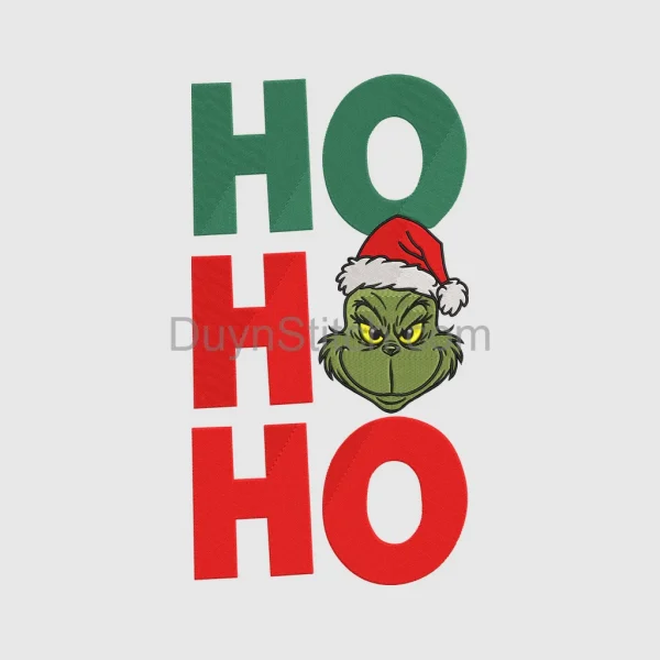 Grinch Holiday Ho Ho Embroidery