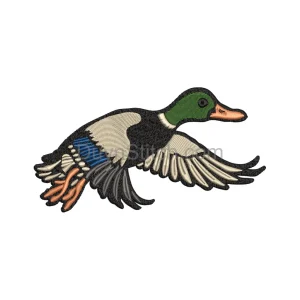 Graceful Flying Duck Embroidery