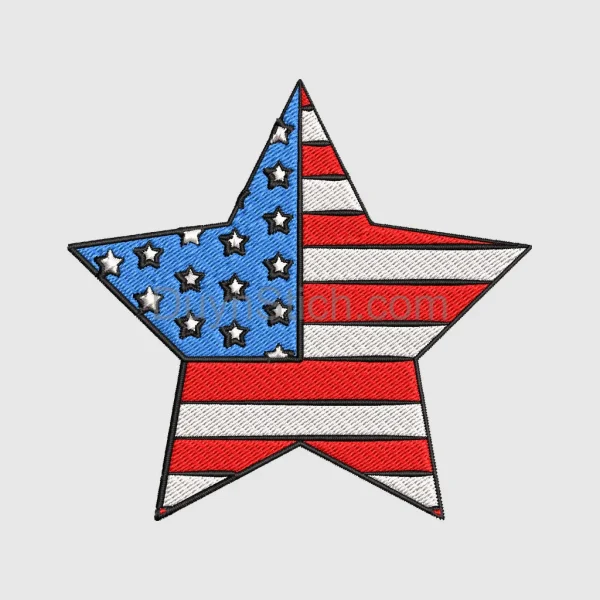 Patriotic American Star Emblem