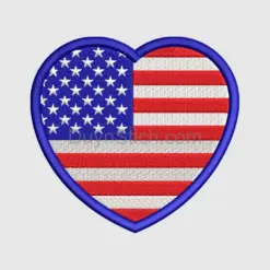 American Flag Heart Emblem