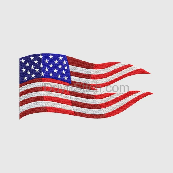Embroidered American Flag Design
