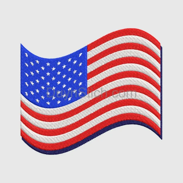 Embroidered American Flag Design